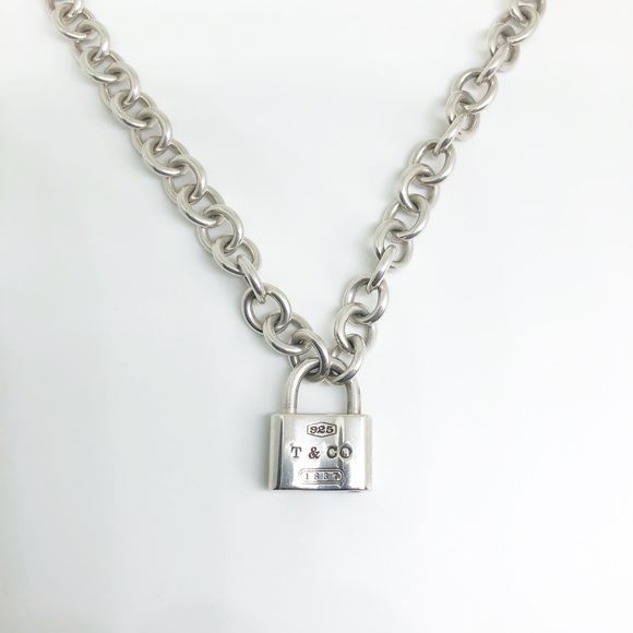 Auth Tiffany Co 837 Lock Necklace 